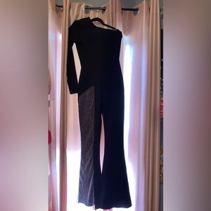 One sleeve bell bottom jumpsuit